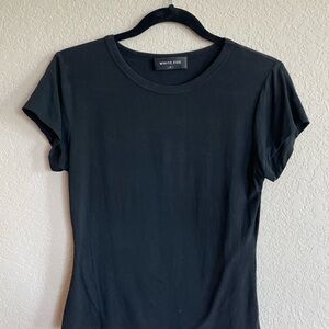 Women’s White Fox Black‎ Fitted Baby Doll Top Size Medium
